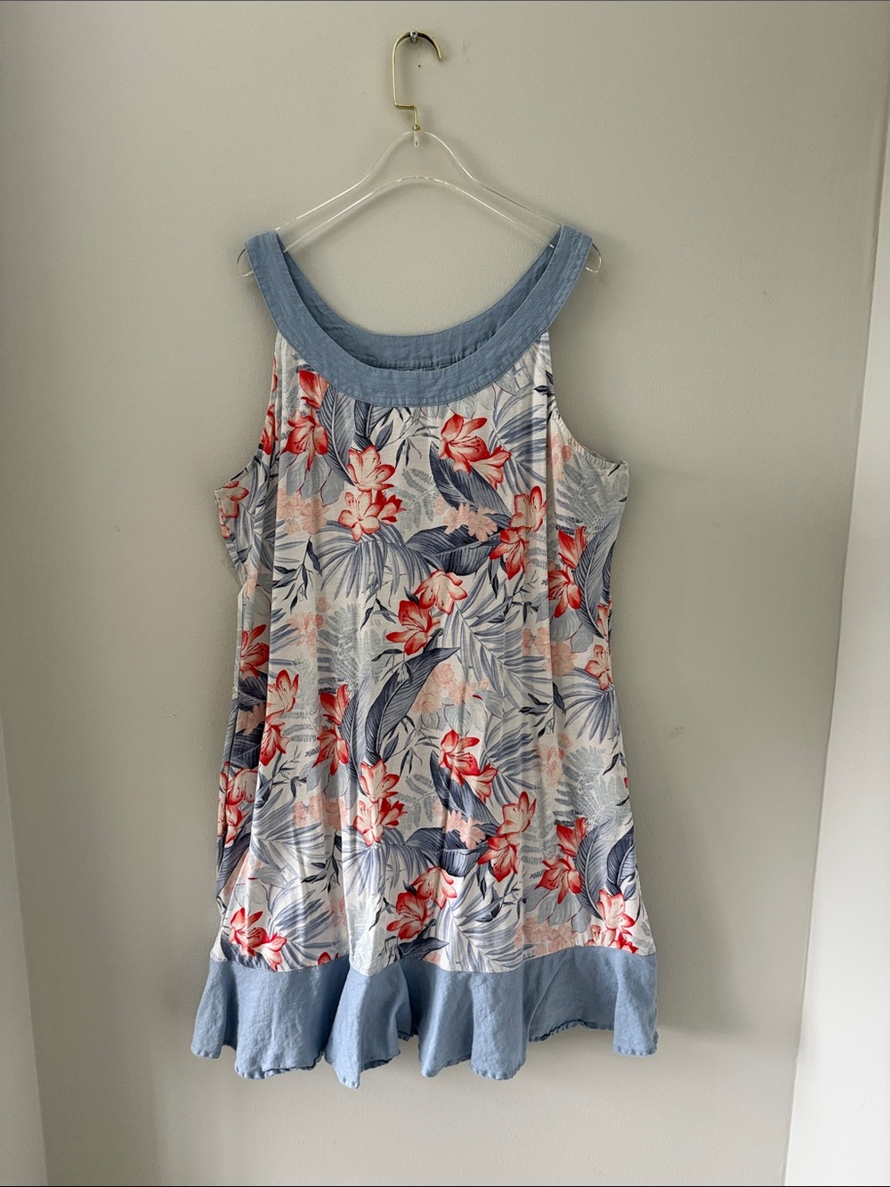 Tommy Bahama light blue and floral dress